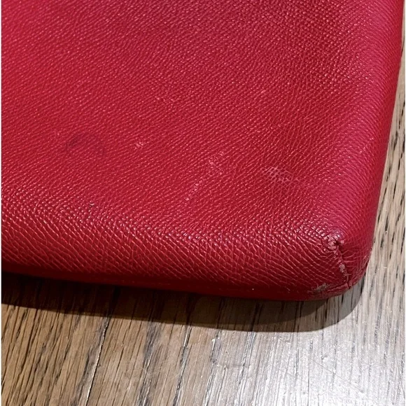 Coach Crossbody Mini Bag Purse Crossgrain Leather Dark Red Loved - Picture 8 of 9